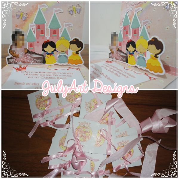 Mini Convite Pop Up - Princesas